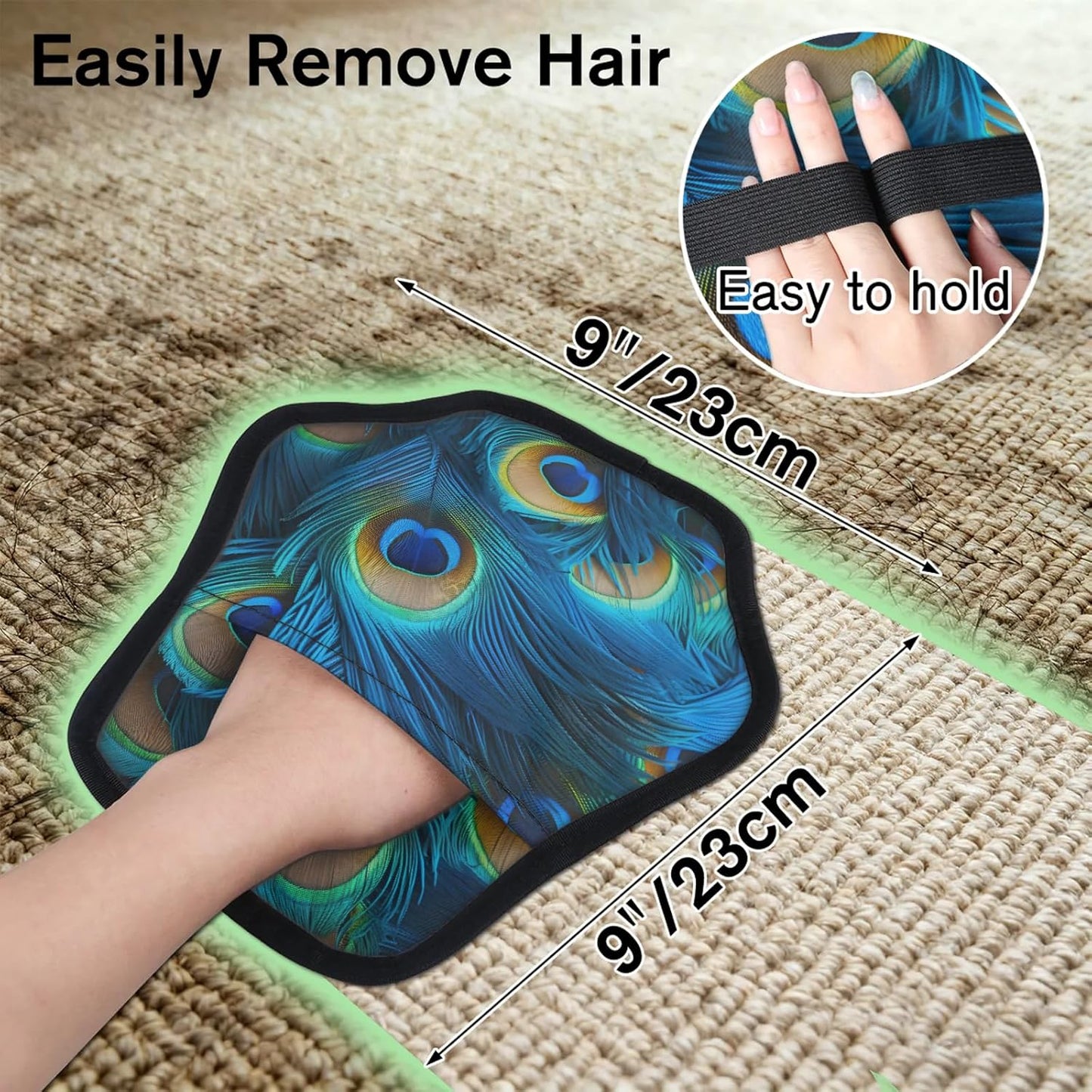 Vivid Peacock 2Pcs Electrostatic Reusable Pet Hair Removal