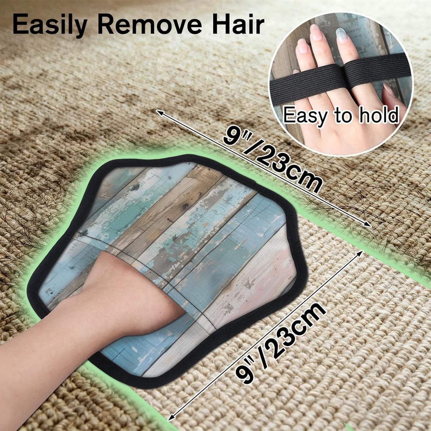 Wood Grain 2Pcs Electrostatic Reusable Pet Hair Removal