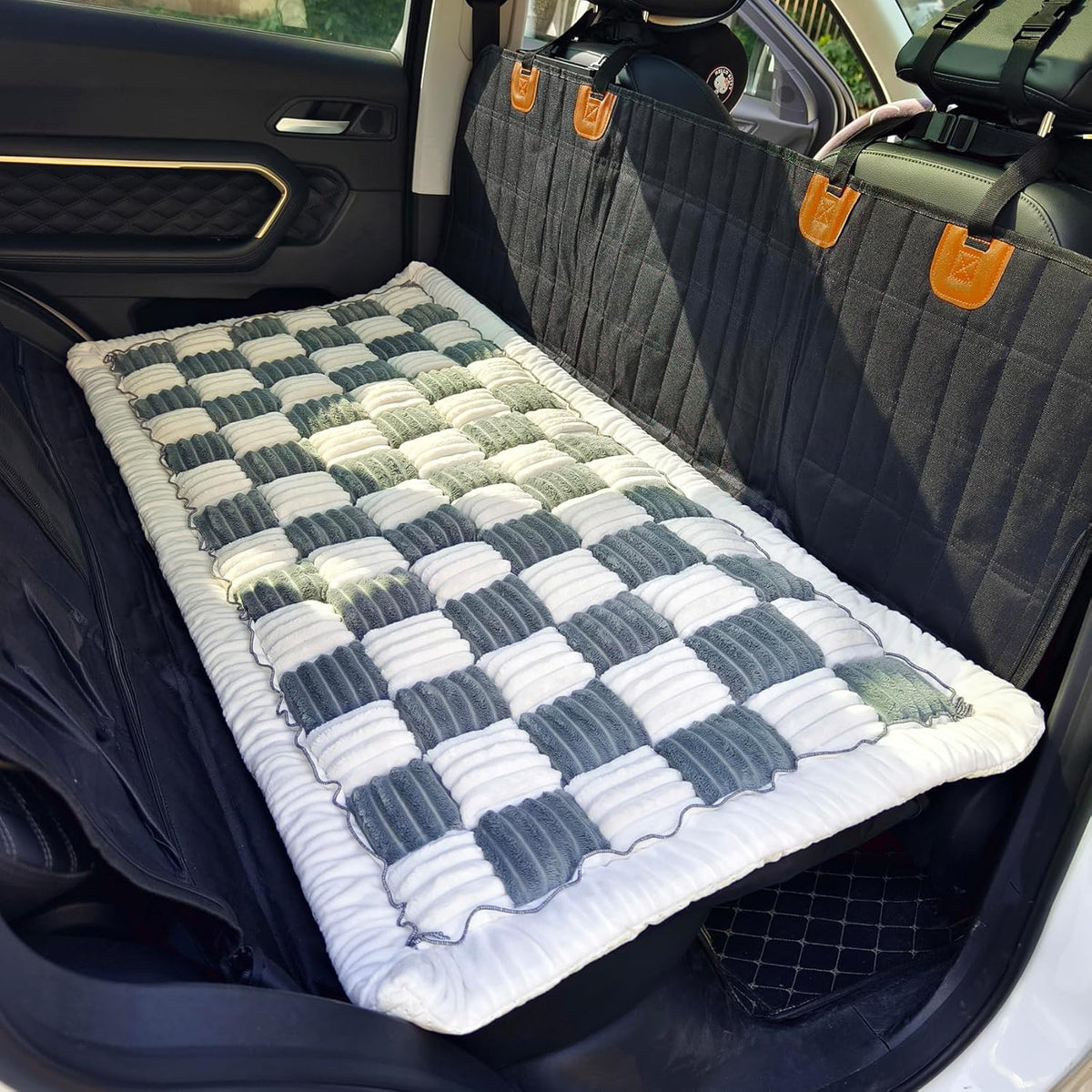 Backseat Pet Bed Mat, Truck Plaid Dog Bed for Car Back