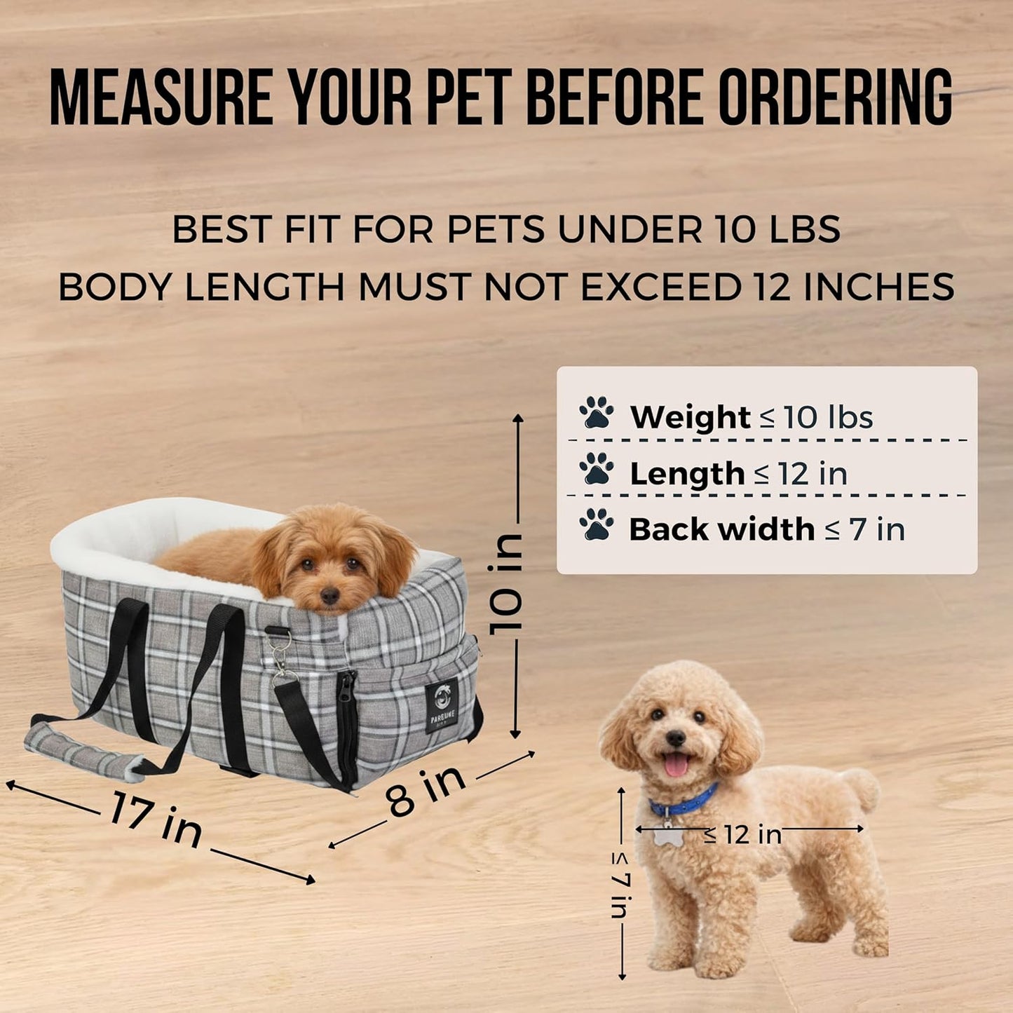 Dog & Cat Booster Seat for Car – Armrest & Seat Bed for