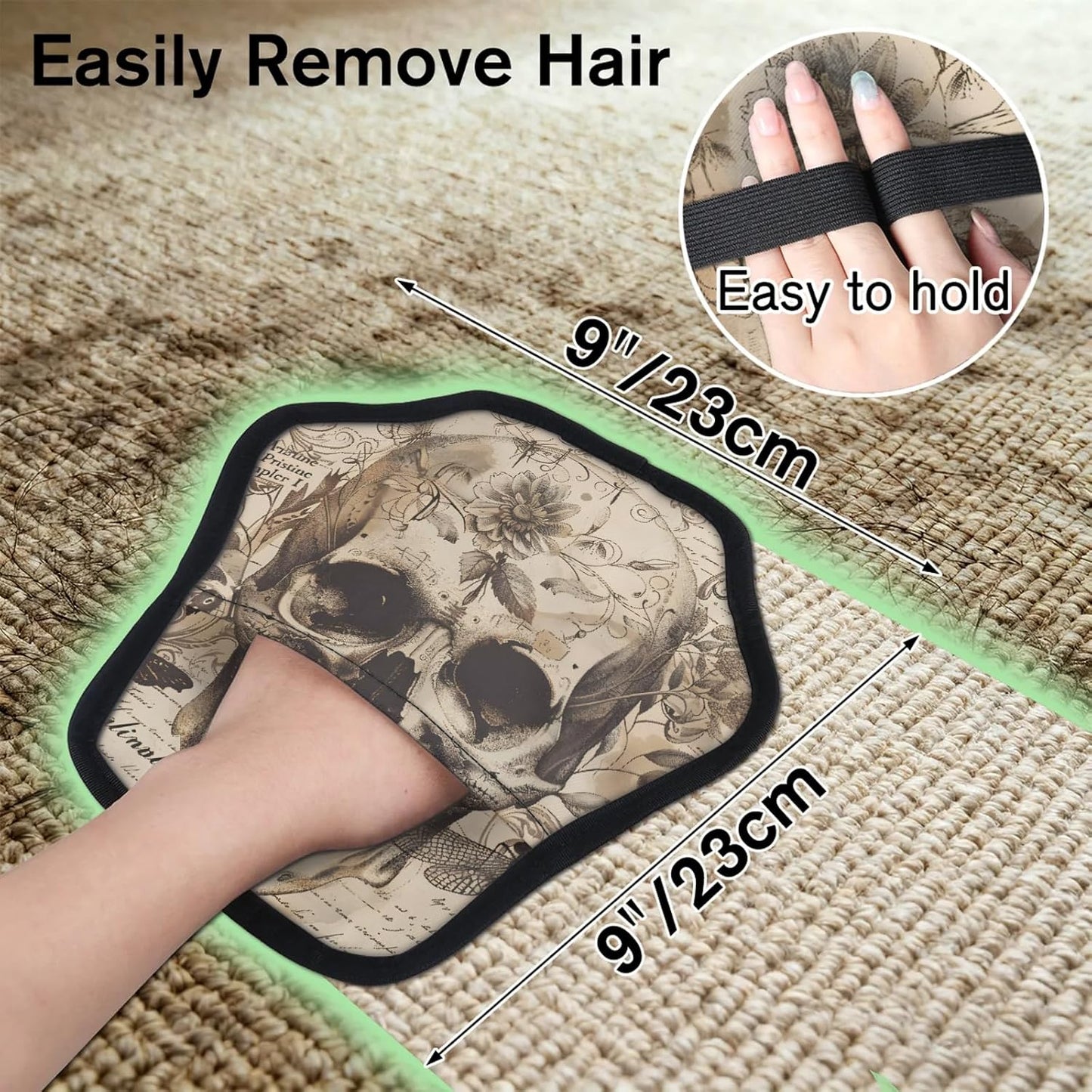 Vintage Skull Skeleton 2Pcs Electrostatic Reusable Pet Hair