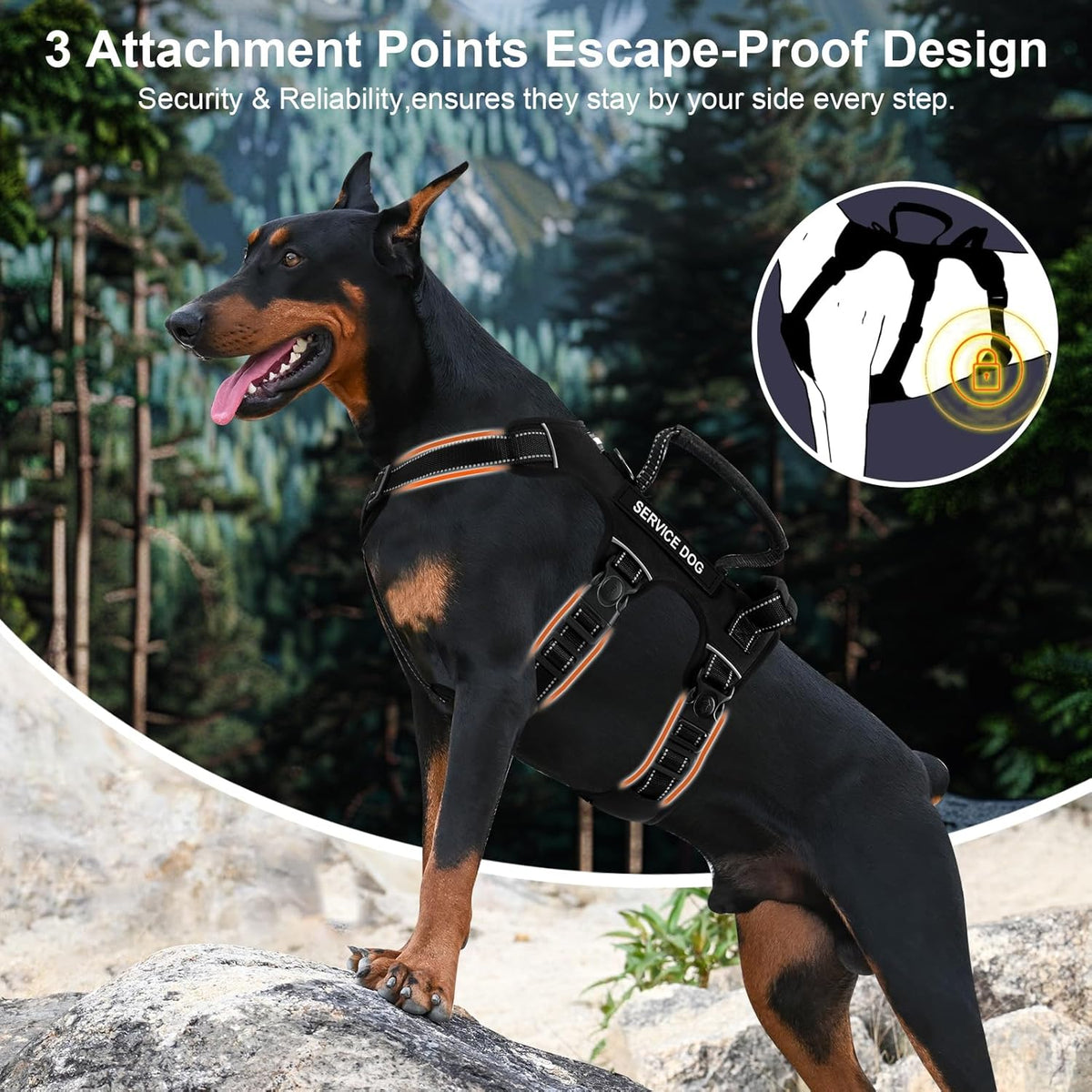 Escape Proof Dog Harness for Large Medium Sized Dogs Six