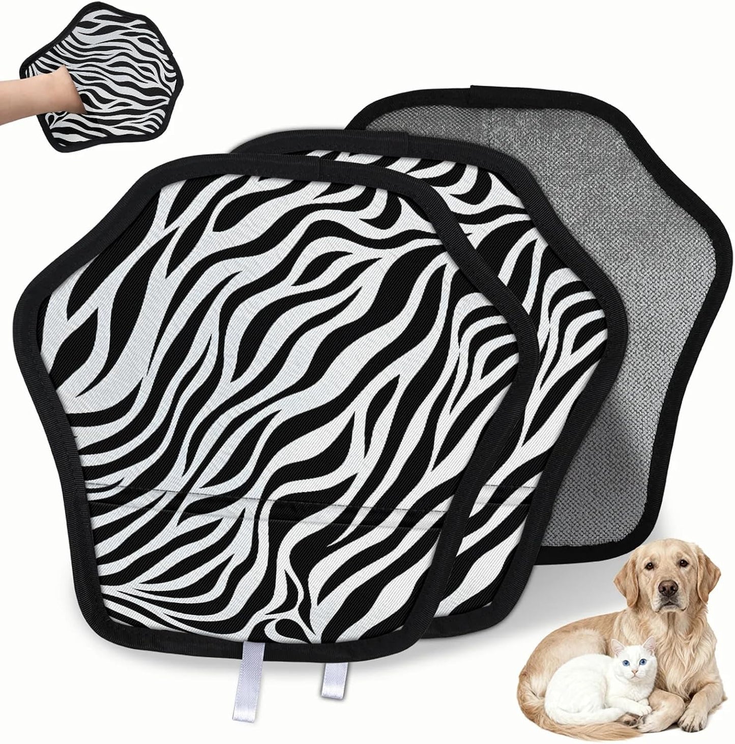 Animal Zebra Print 2Pcs Electrostatic Reusable Pet Hair