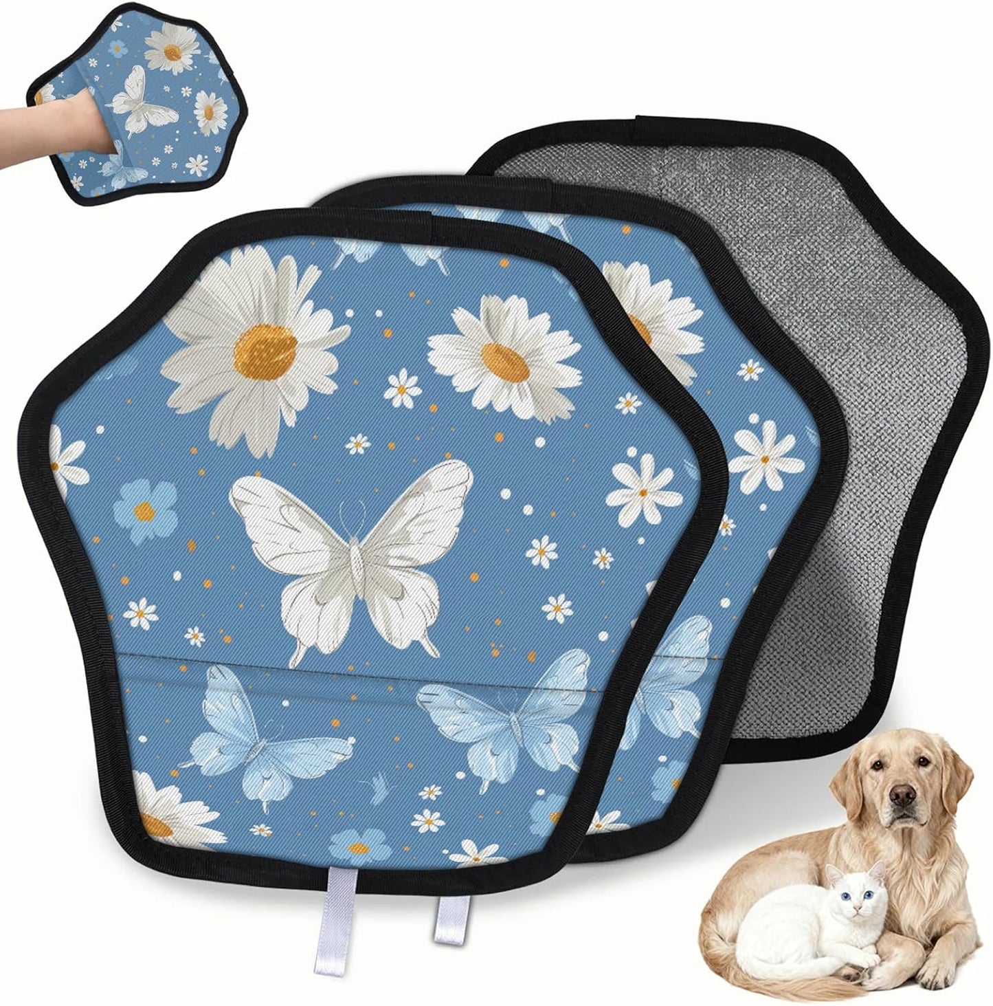 Pet Hair Removal Glove for Dogs Cats Reusable Washable Set