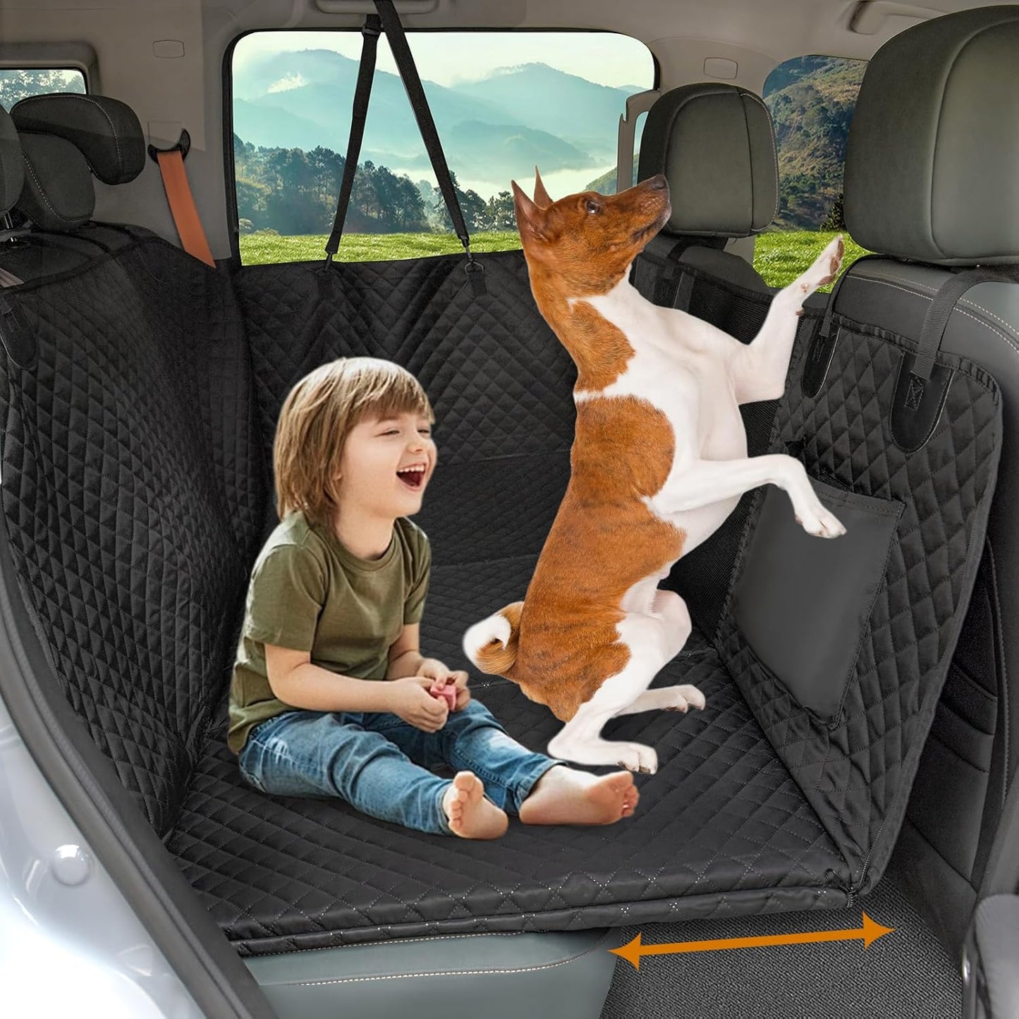 Hard Bottom Dog Seat Cover for Back Seat, Waterproof Back