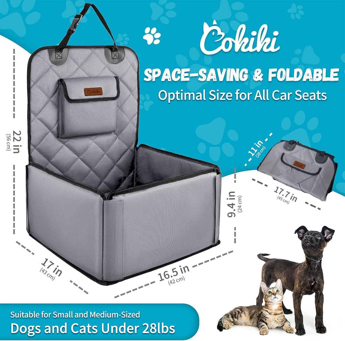 Dog Car Seats for Small Dogs,Detachable Foldable Dog