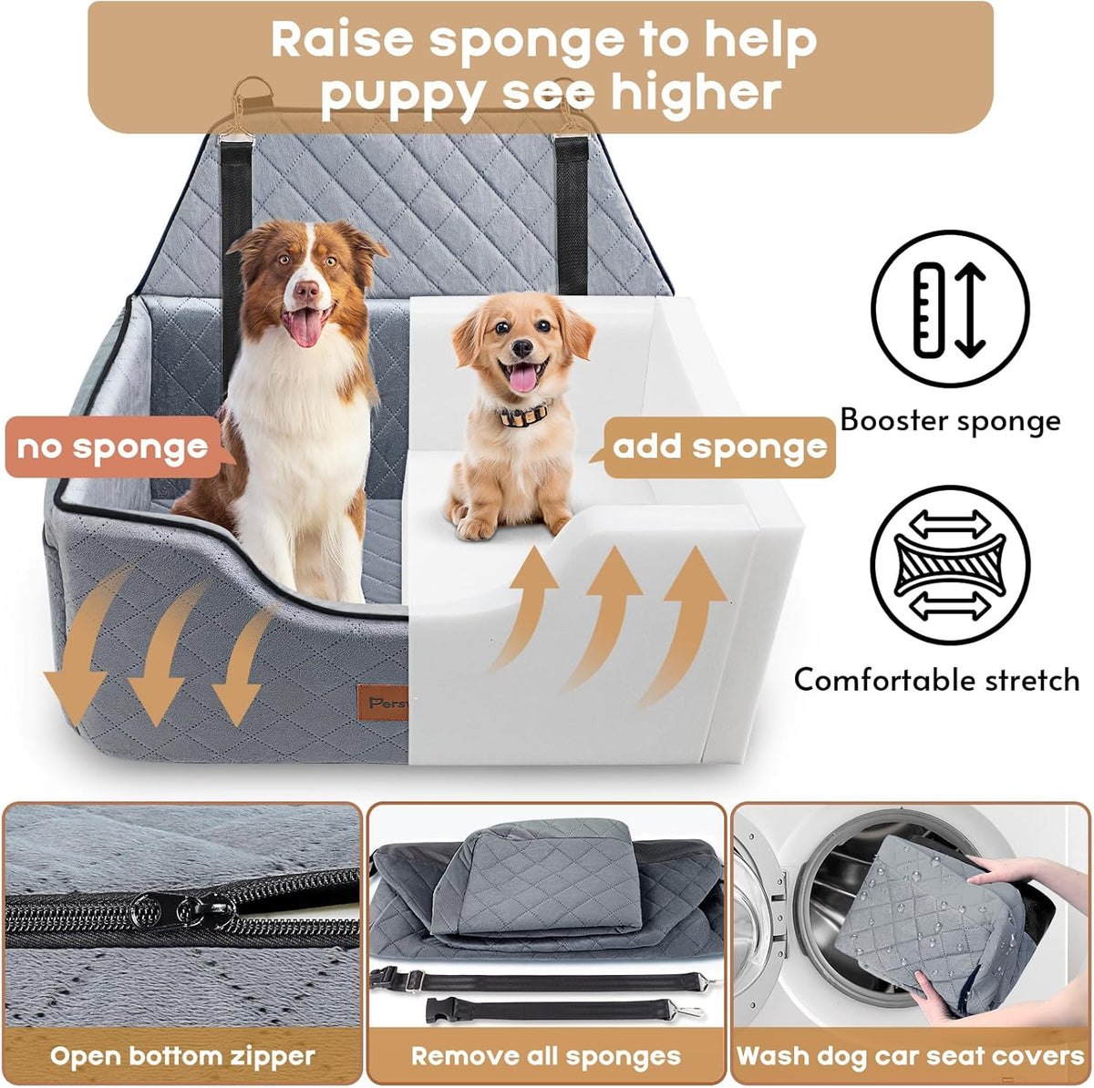 Dog Car Seat for Large-Medium Dogs: Pet Car Seat