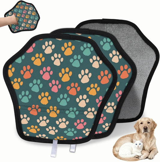 Dog Puppy Paws 2Pcs Electrostatic Reusable Pet Hair Removal