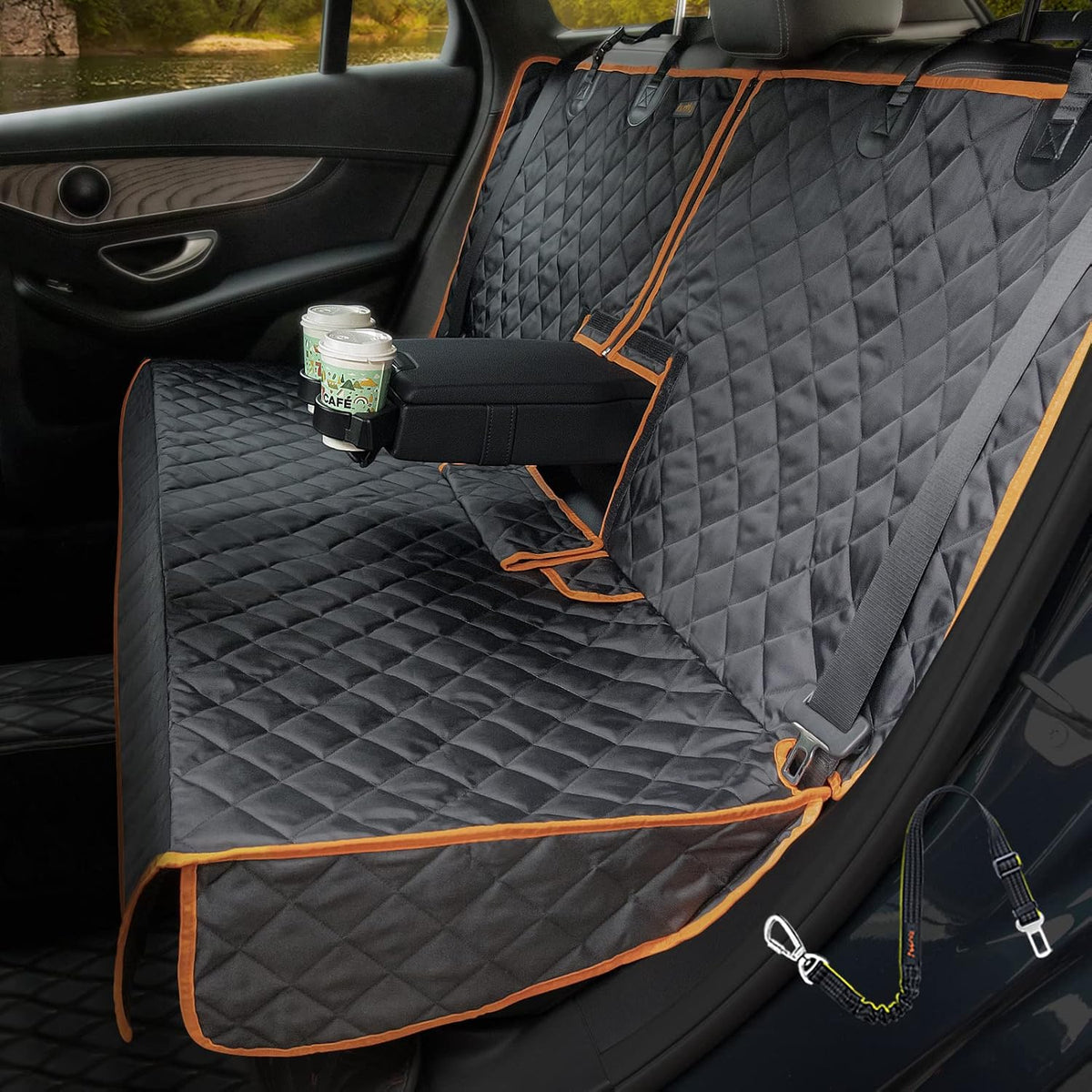 Car Seat Cover Waterproof Back Seat Cover for Kids and Dogs