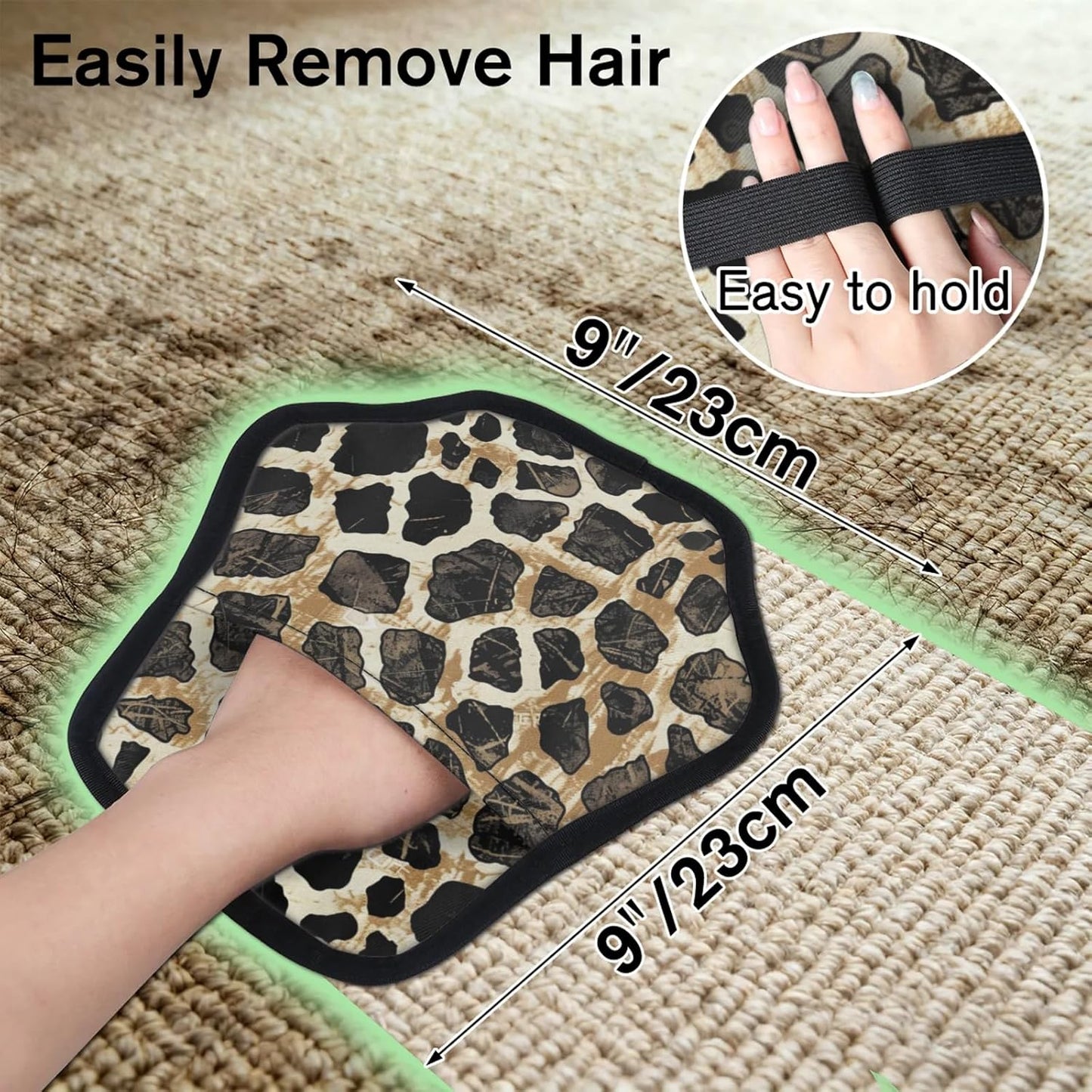 Leopard Cheetah Print 2Pcs Electrostatic Reusable Pet Hair