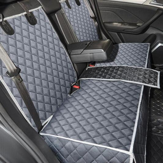 ANOSOSPECIAL Grey Dog Car Seat Cover for Back Seat,Non-Stick Fur,Pet-Friendly and Waterproof - Universal Fit Interior Protector for Auto, Van, SUV - Ideal for Kids and Pets