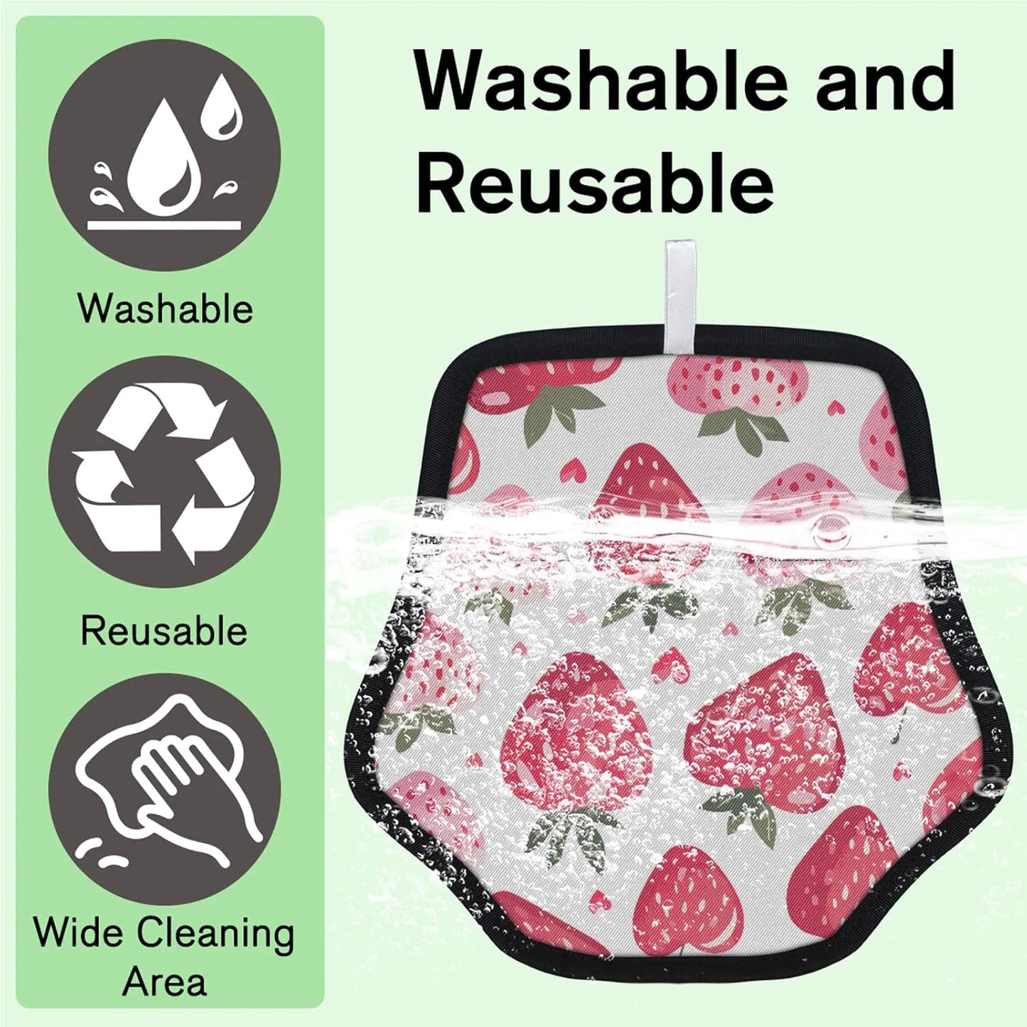Red Strawberry 2Pcs Electrostatic Reusable Pet Hair Removal
