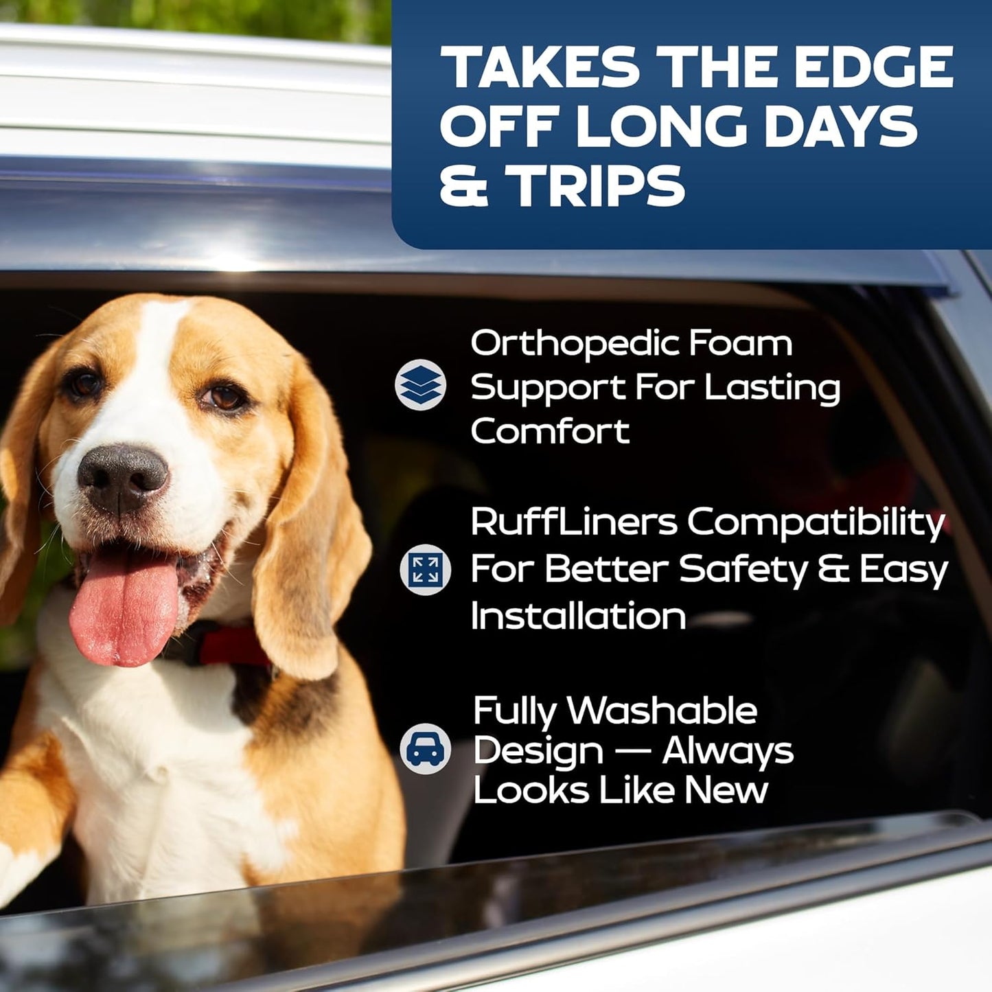 Dog Bed for Car Back Seat, Medium Black – As Seen on Shark
