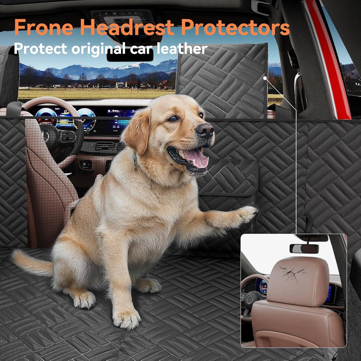 Dog Car Seat Cover for Back Seat- Heavy Duty Waterproof