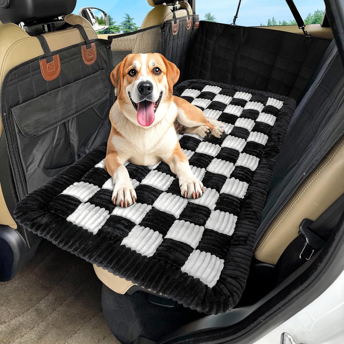 Dog Car Bed Mat, Non-Slip Backseat Extender Pet Blanket