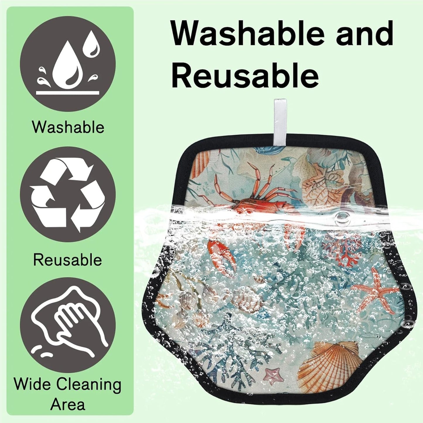 Sea Animals Theme 2Pcs Electrostatic Reusable Pet Hair