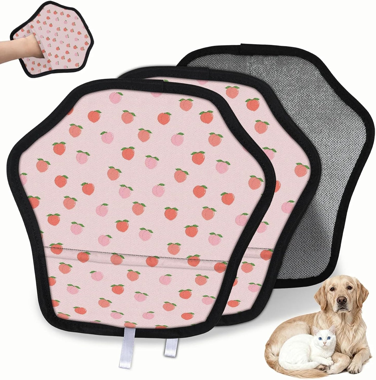 Summer Peach Fruit 2Pcs Electrostatic Reusable Pet Hair
