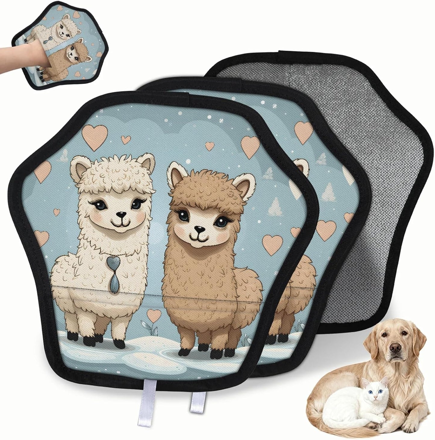 Pet Hair Removal Glove for Dogs Cats Reusable Washable Set