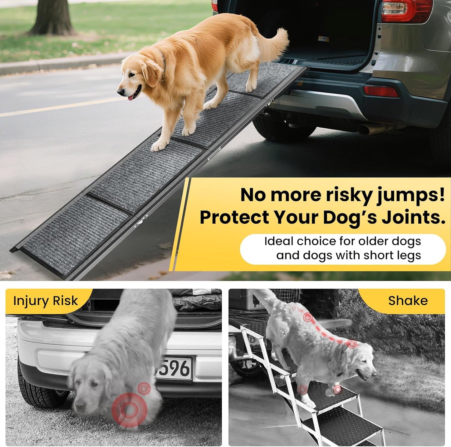 Dog Ramp for Car, 71''x 17.3'' Extra Long Dog Ramp for