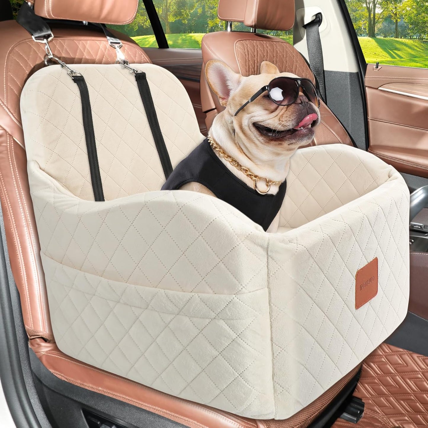 Dog Car Seat for Small Medium Dogs Up to 35lbs, Detachable