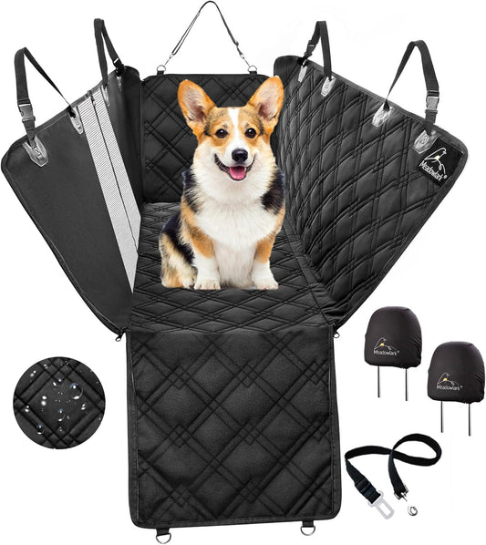 Dog Car Seat Cover with Mesh Window, Heavy-Duty Pet Seat