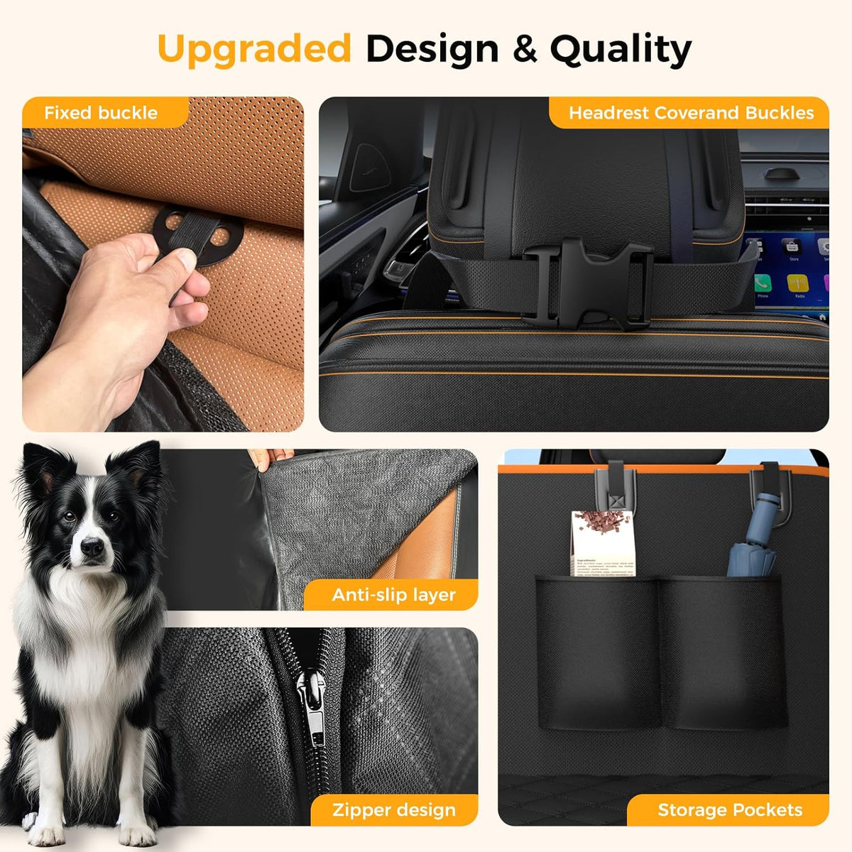 Dog Car Seat Cover for Back Seat, Nonslip Seat Cover, Dog