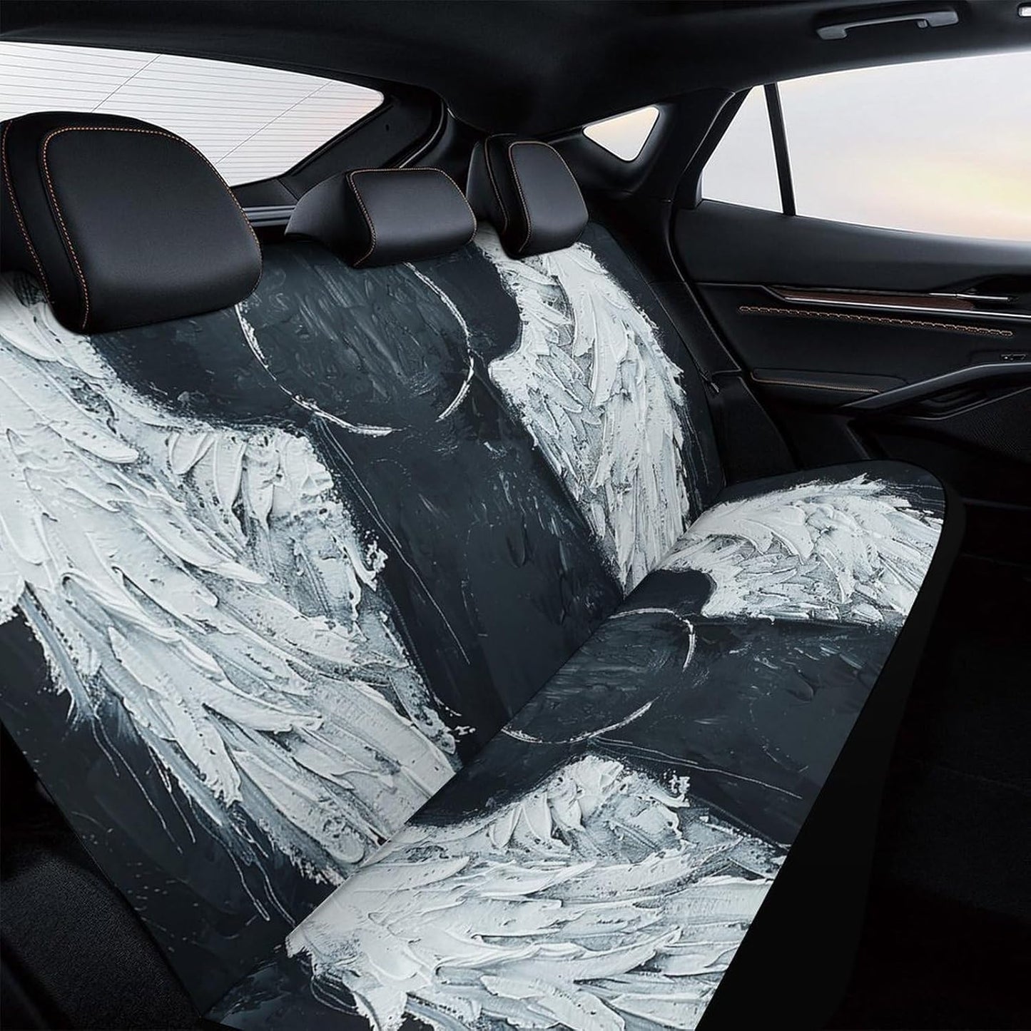 White Angel Wings Dog Car Seat Covers Waterproof Truck Back