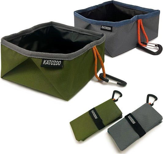 Travel Dog Bowls, 2 Pack 60oz Collapsible Dog Bowls, Portable Food and Water Bowls for Walking, Camping, and Traveling, Suitable for Food and Water