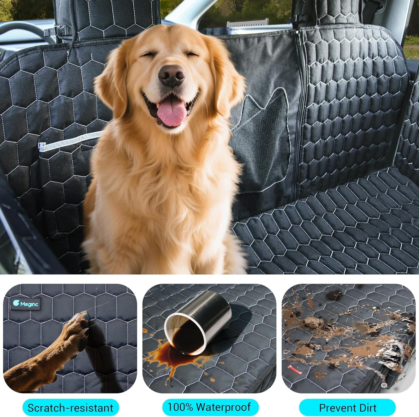 Dog Seat Covers for Back Seat, Dog Car Seat for Tesla Model