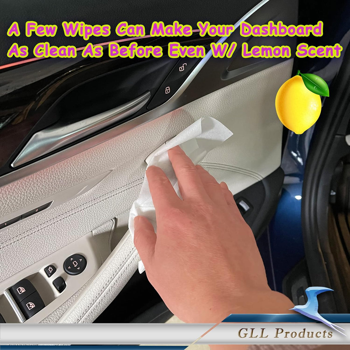 Car Dashboard Wipes, Car Cleaning Cloths Pre-Moisturized