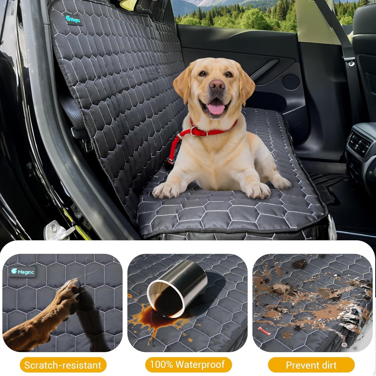 Dog Car Seat Covers for Tesla Model 3, Back Seat Cover for