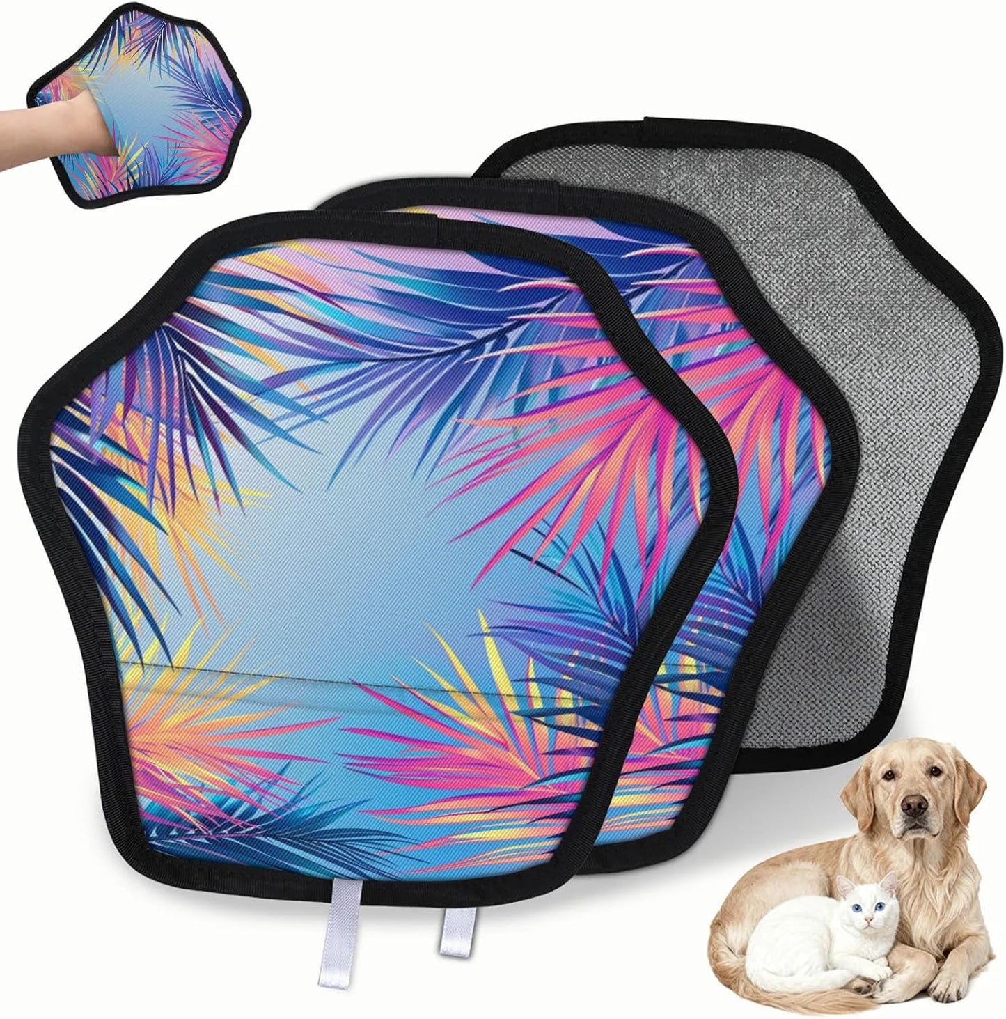 Colourful Palm Leaves 2Pcs Electrostatic Reusable Pet Hair