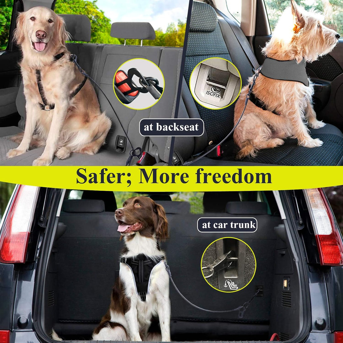 Dog Seat Belt, Chew Proof Waterproof Multi-Functional Dogs