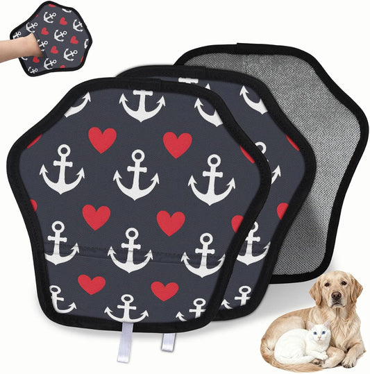 Nautical Hearts Themed 2Pcs Electrostatic Reusable Pet Hair
