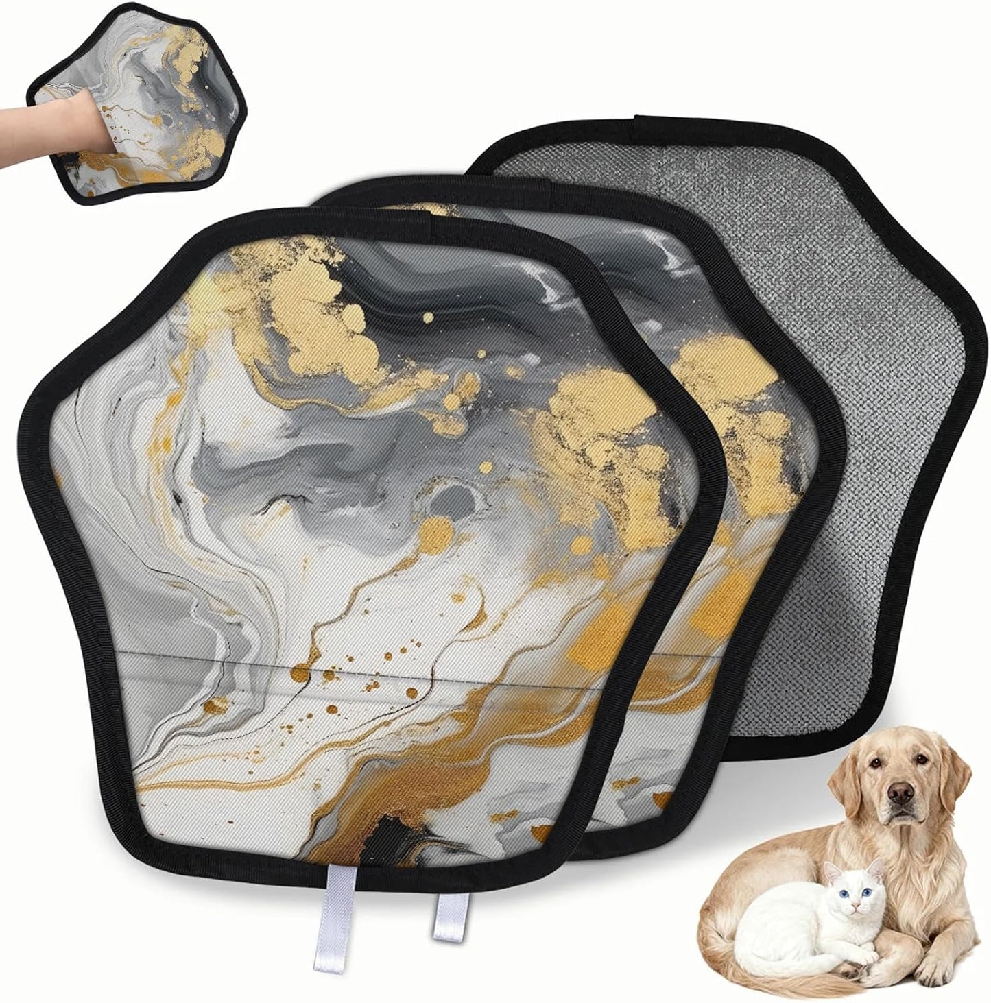 Luxury Marble Decor 2Pcs Electrostatic Reusable Pet Hair