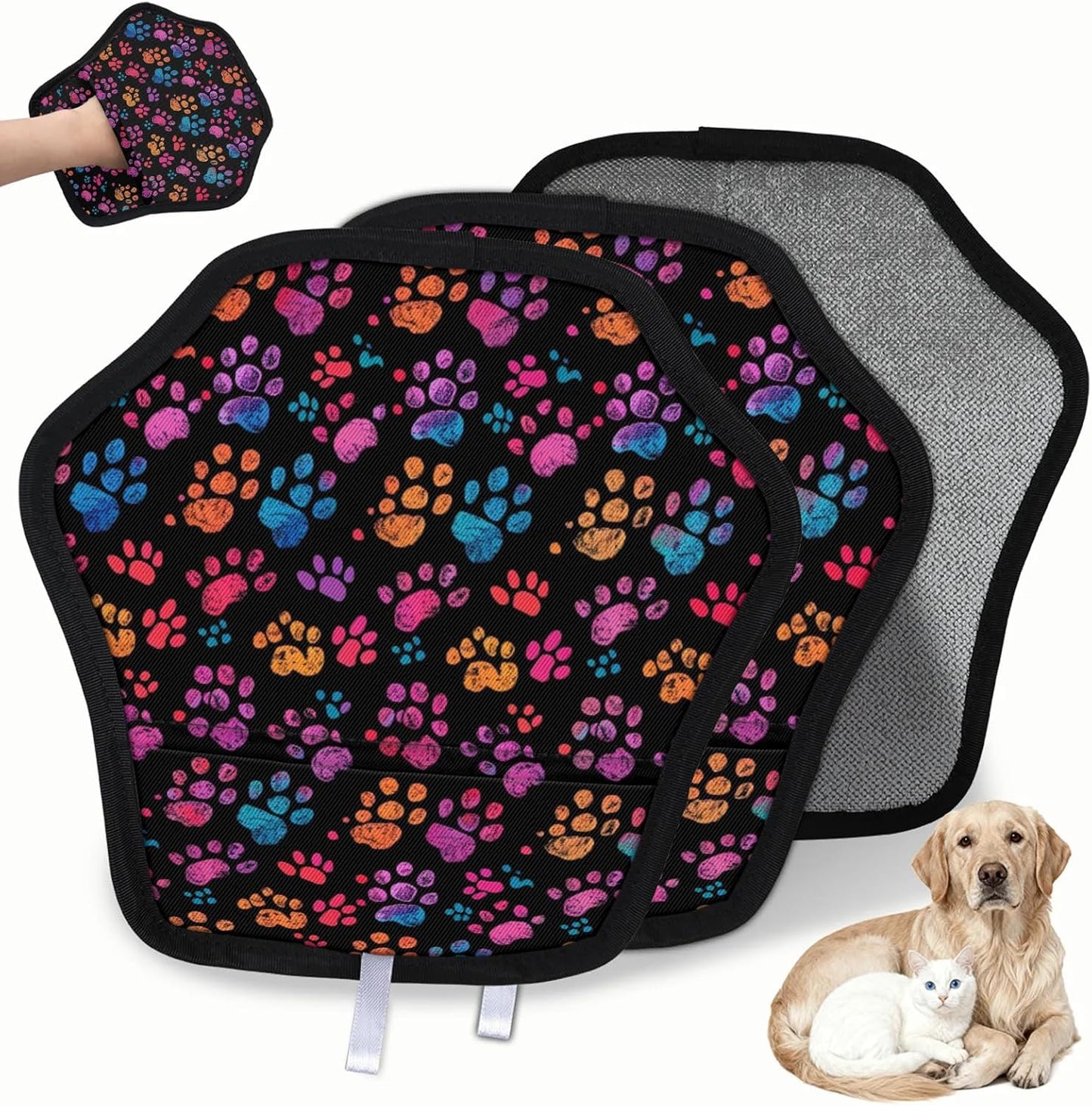 Cute Puppy Paw 2Pcs Electrostatic Reusable Pet Hair Removal