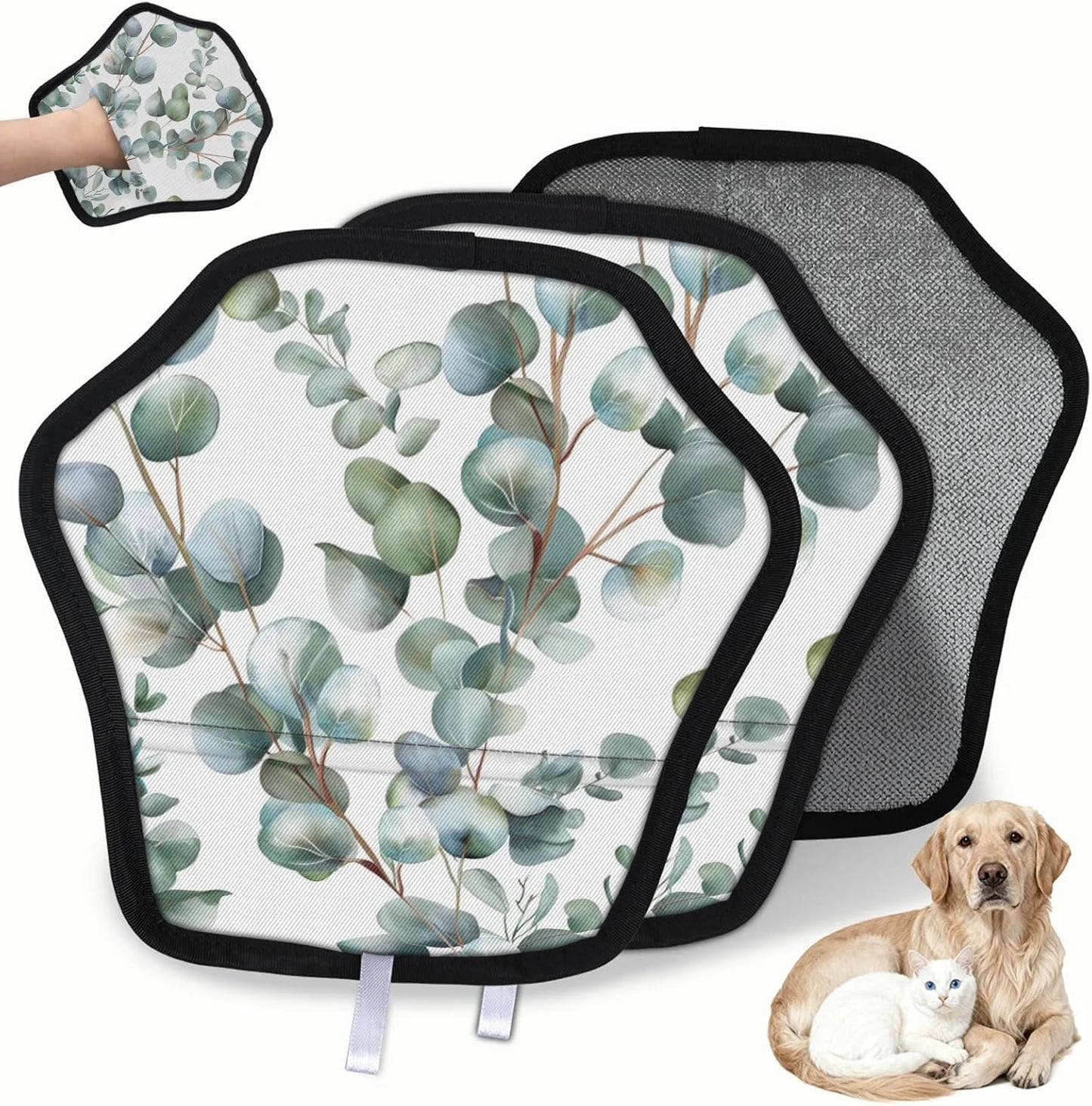 Summer Eucalyptus Leaves 2Pcs Electrostatic Reusable Pet