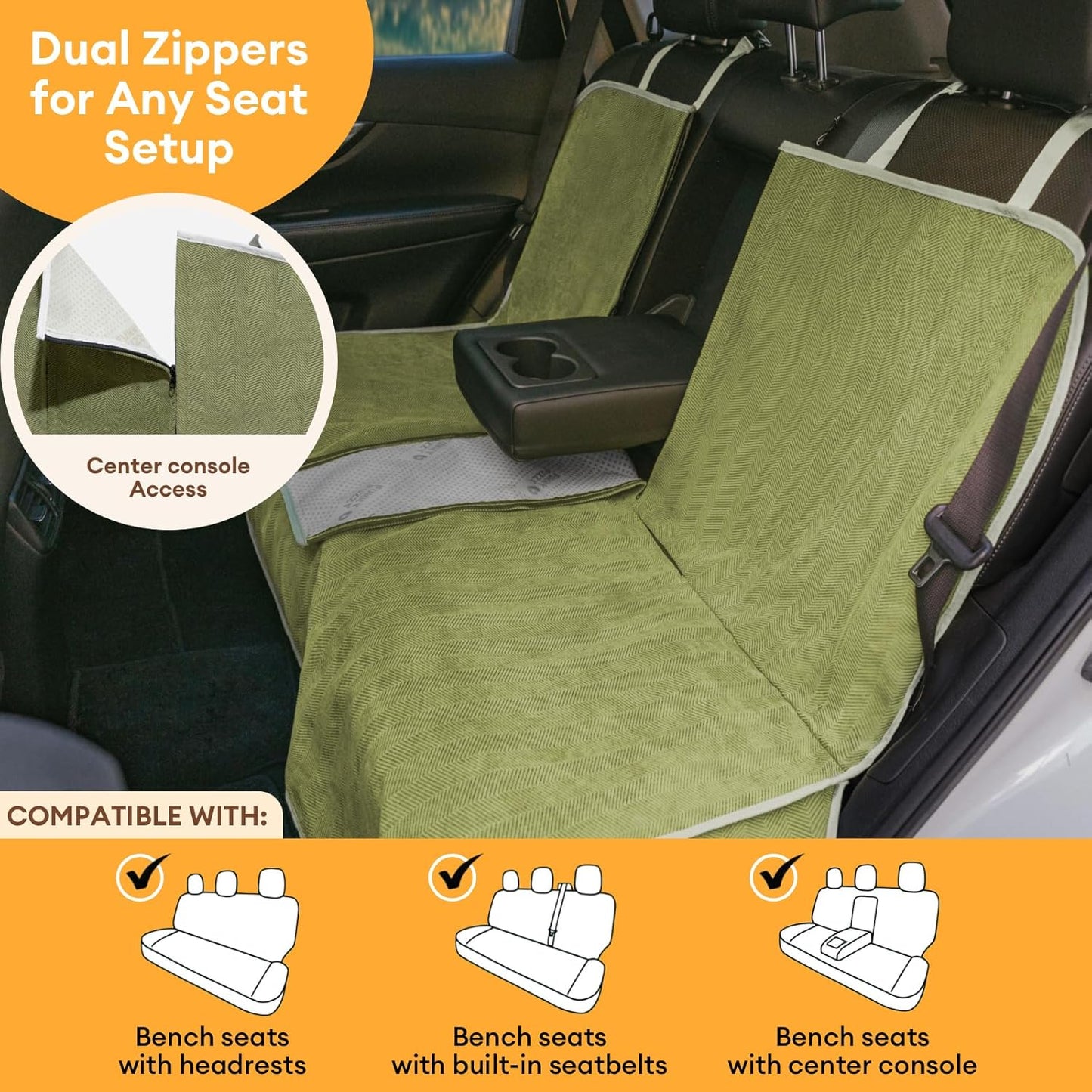 Dog Car Seat Cover for Back Seat, Waterproof, Scratchproof