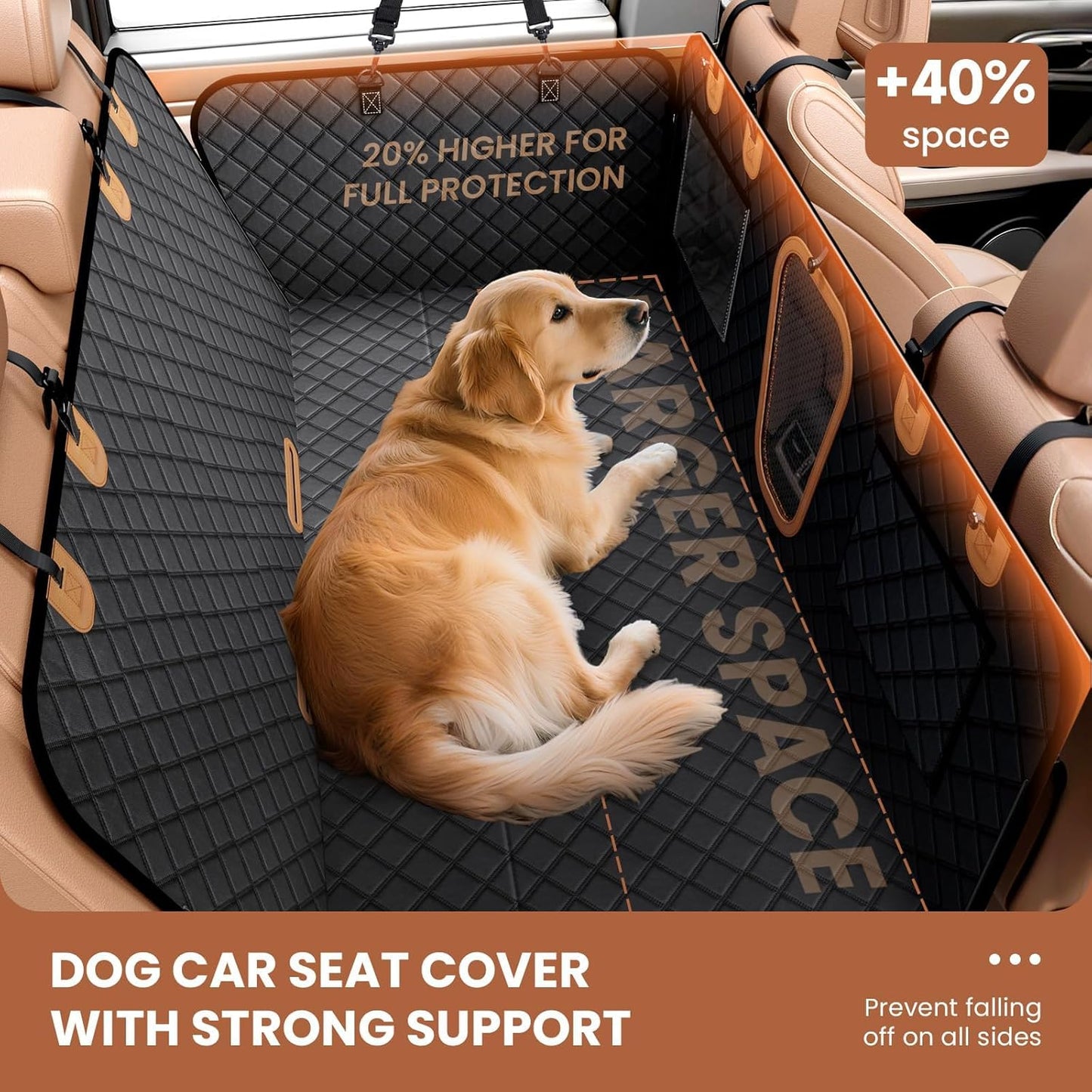 Dog Car Seat Cover for Back Seat,2025 Upgraded Hard