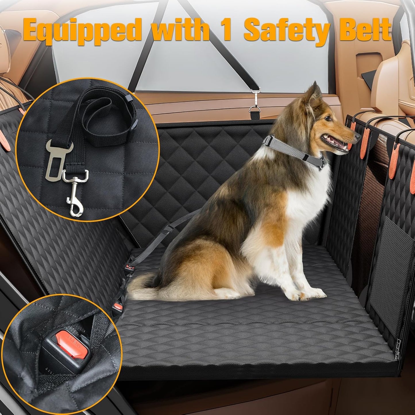 Back Seat Extender for Dogs, Hard Bottom Dog Car Seat Cover