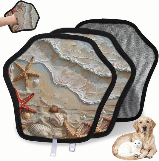 Summer Ocean Beach 2Pcs Electrostatic Reusable Pet Hair