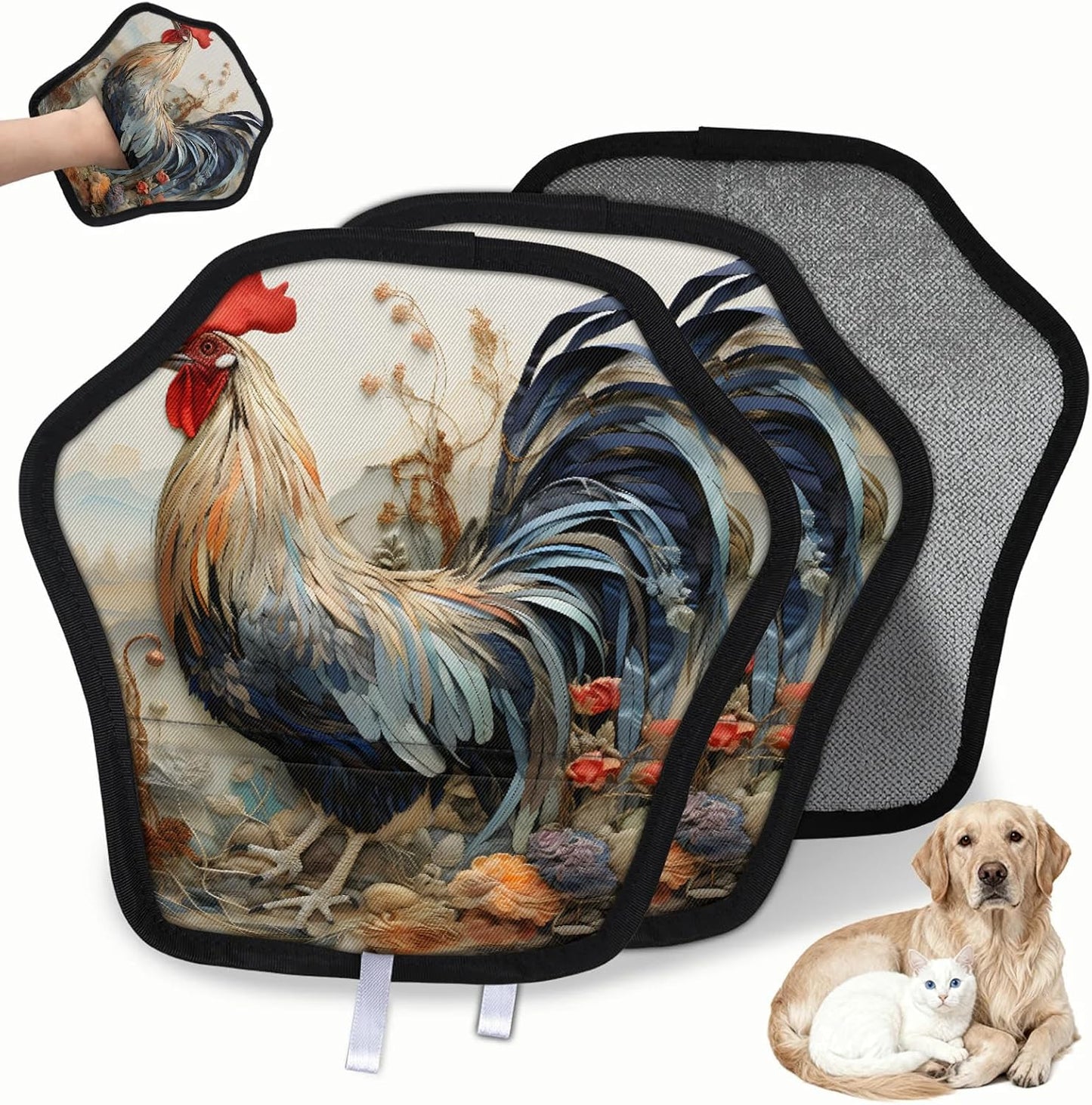 Pet Hair Removal Glove for Dogs Cats Reusable Washable Set