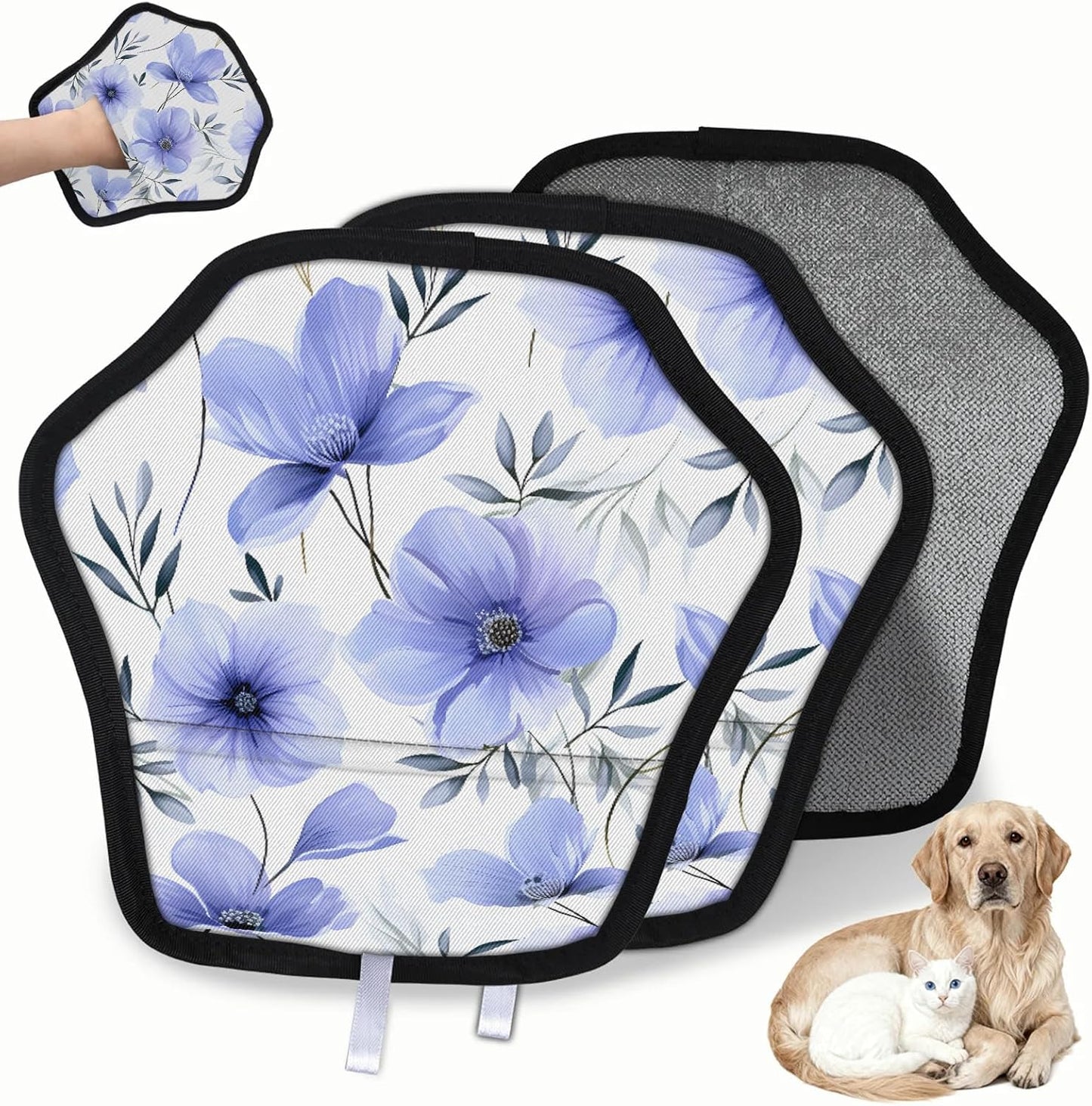 Pet Hair Removal Glove for Dogs Cats Reusable Washable Set