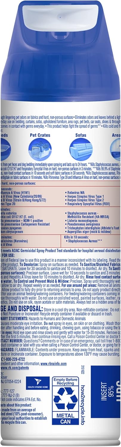 Pet Odor Eliminator Spray, Sanitizing and Disinfecting