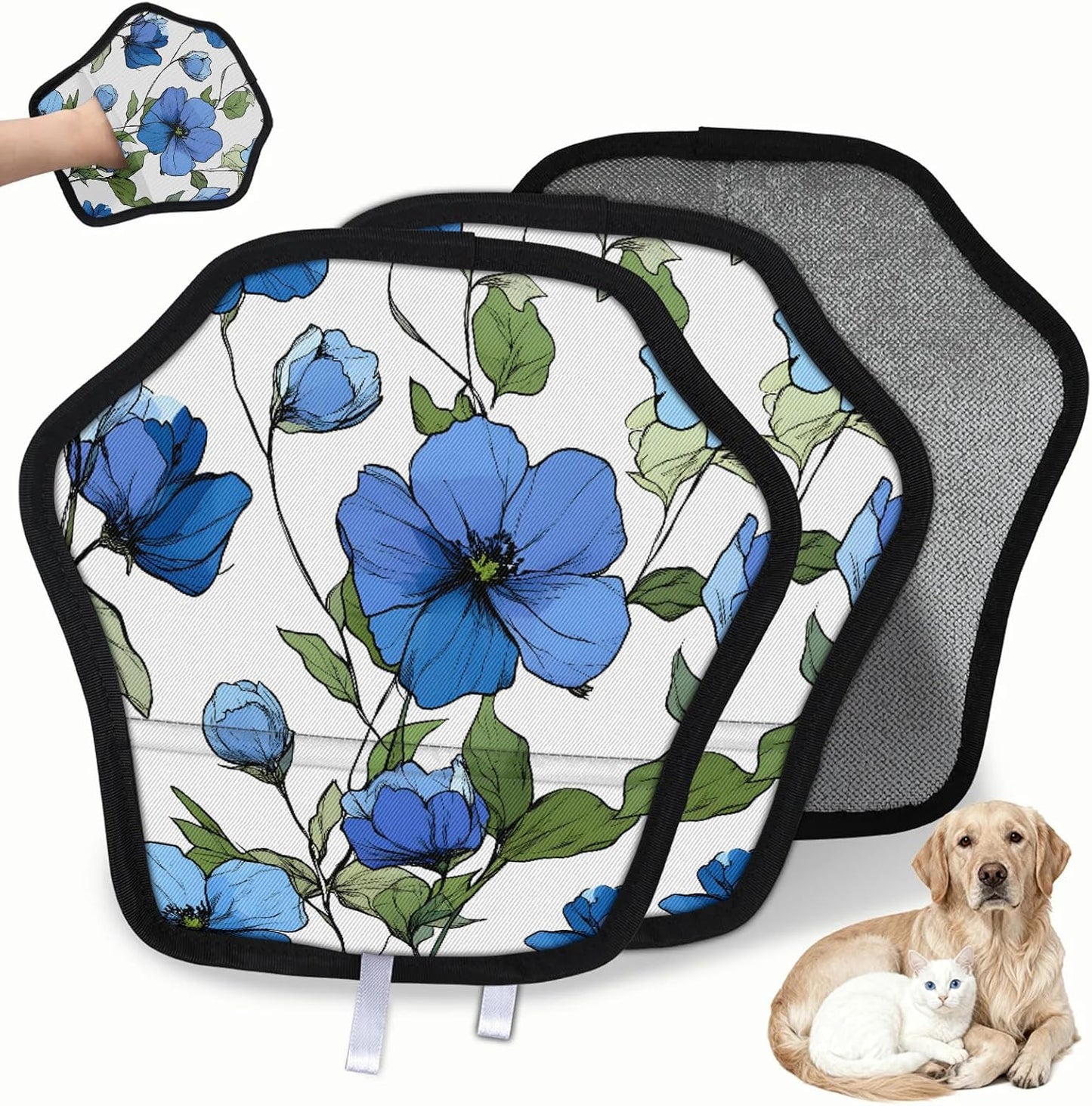 Pet Hair Removal Glove for Dogs Cats Reusable Washable Set