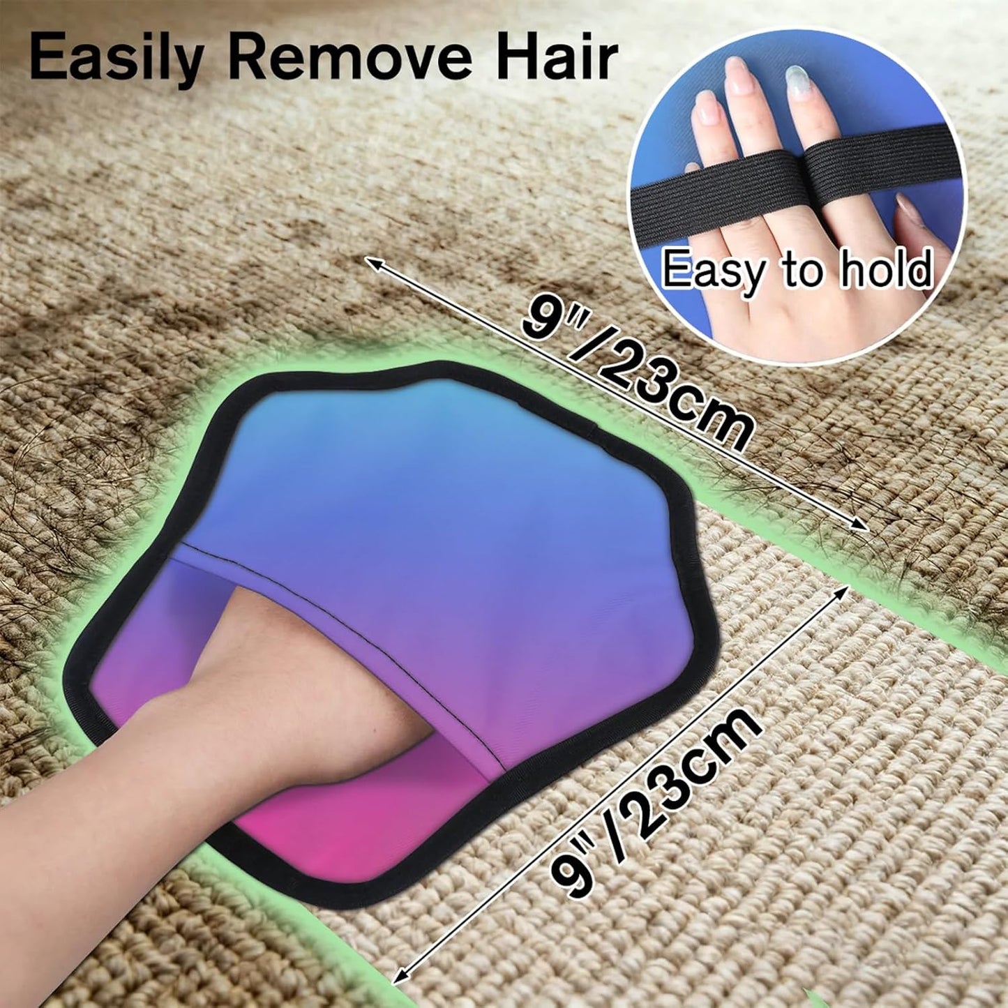 Blue Pink 2Pcs Electrostatic Reusable Pet Hair Removal
