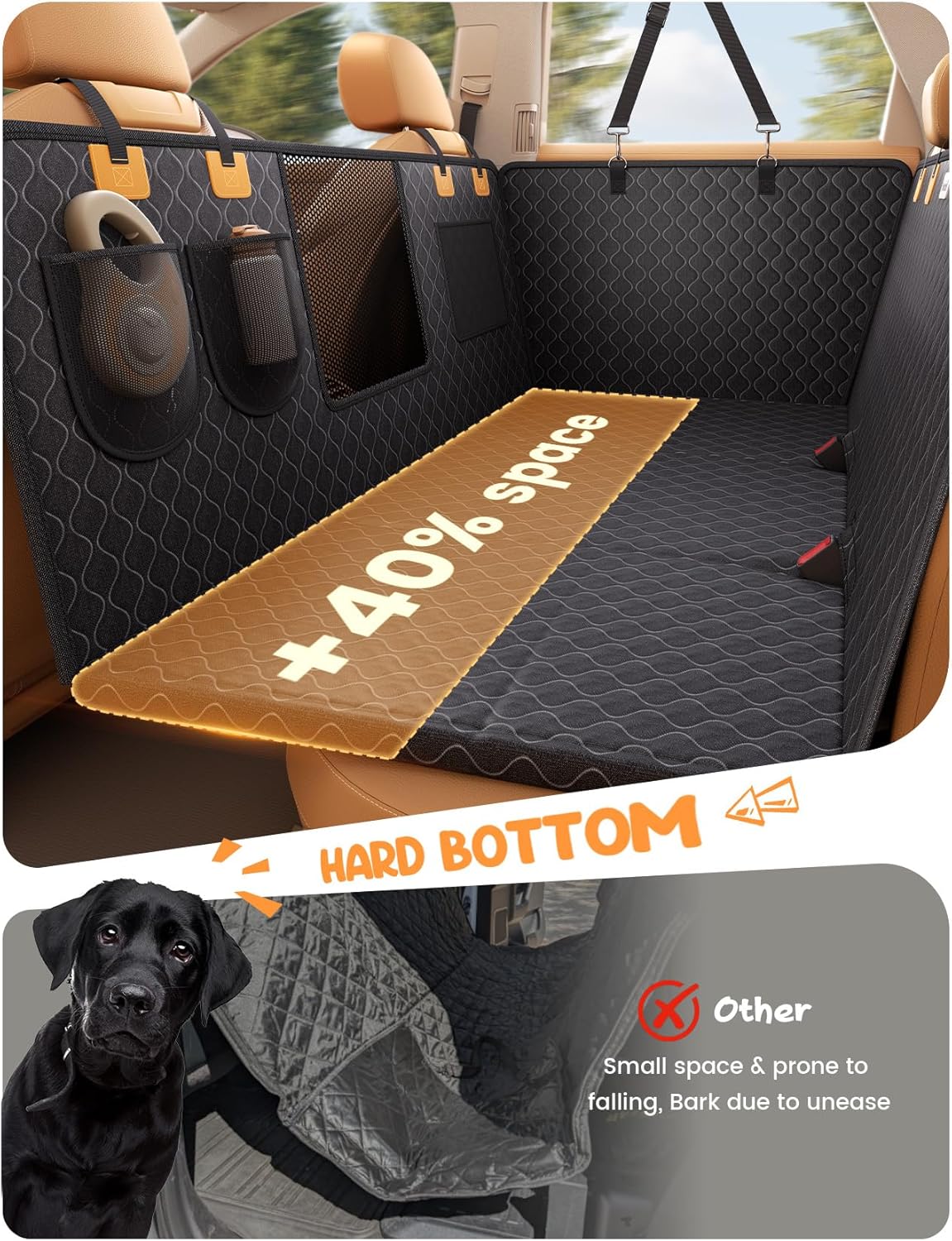 Dog Car Seat Cover for Back Seat - Back Seat Extender for