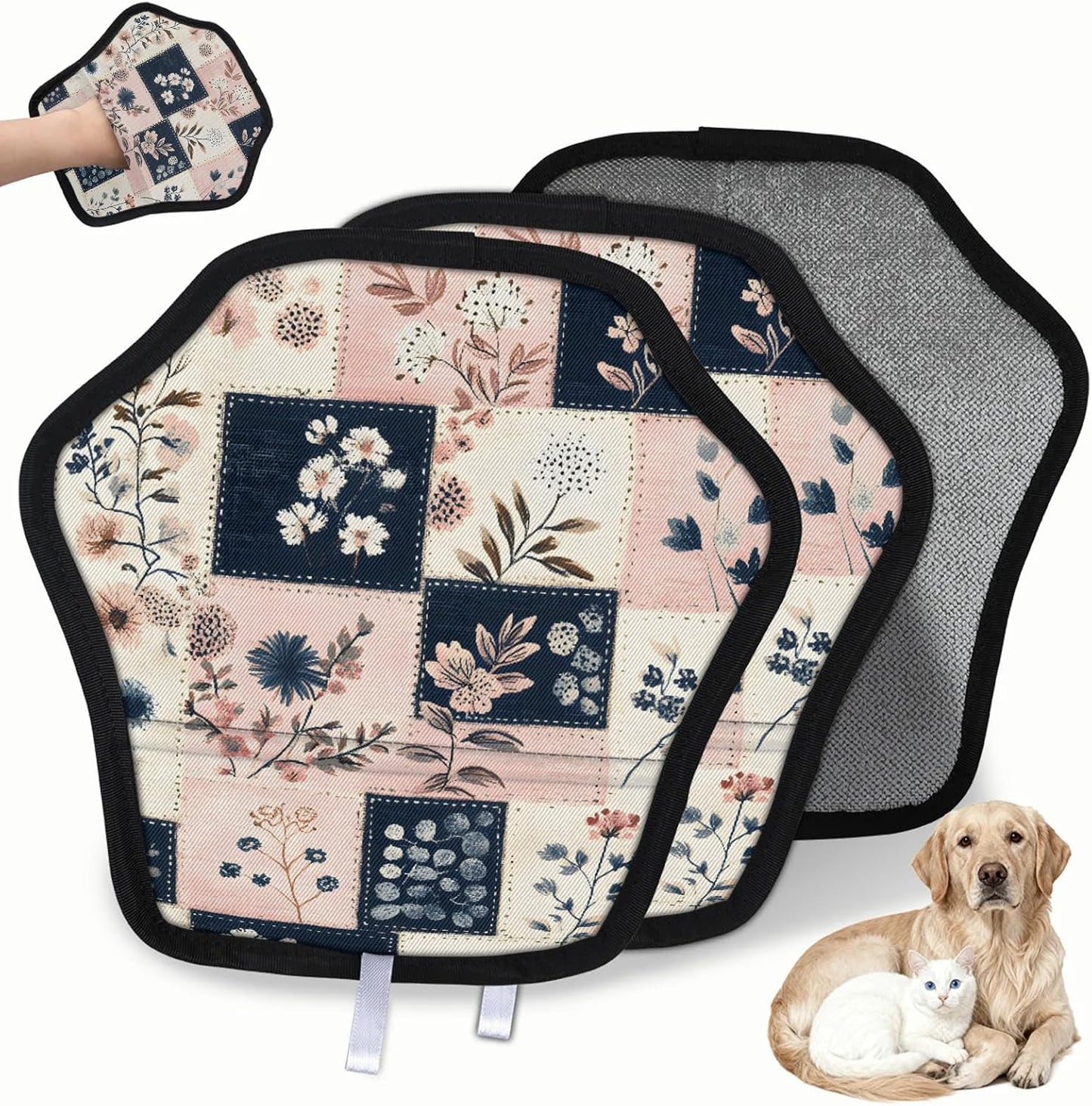 Pet Hair Removal Glove for Dogs Cats Reusable Washable Set