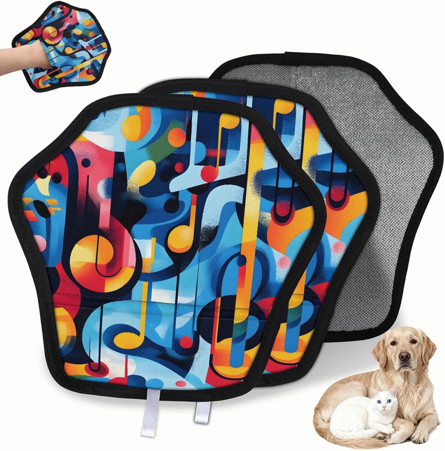 Pet Hair Removal Glove for Dogs Cats Reusable Washable Set