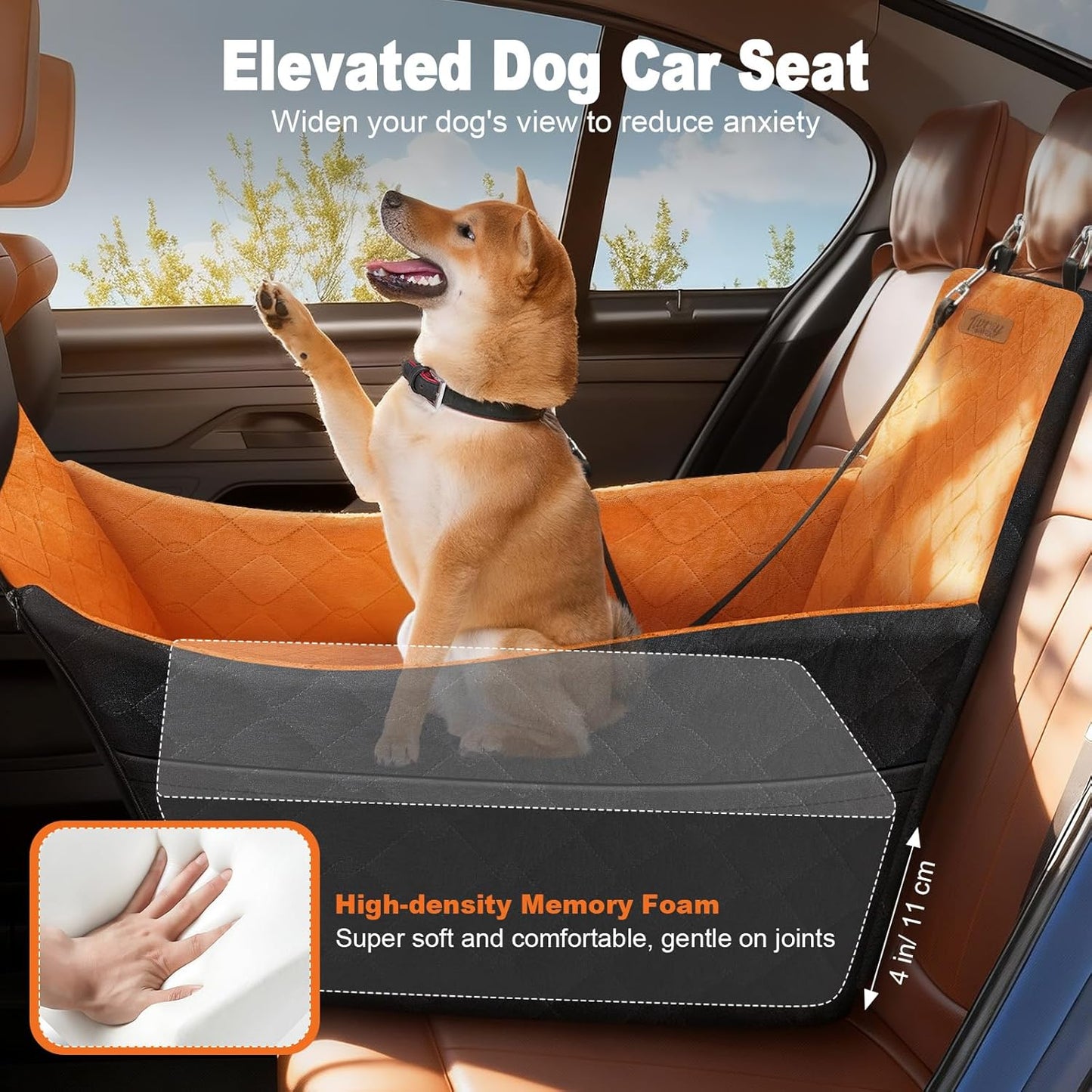 Elevated Dog Car Seat, Dog Booster Car Seats for Small &